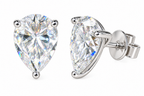 Waterdrop Moissanite Stud Earrings Sterling Silver