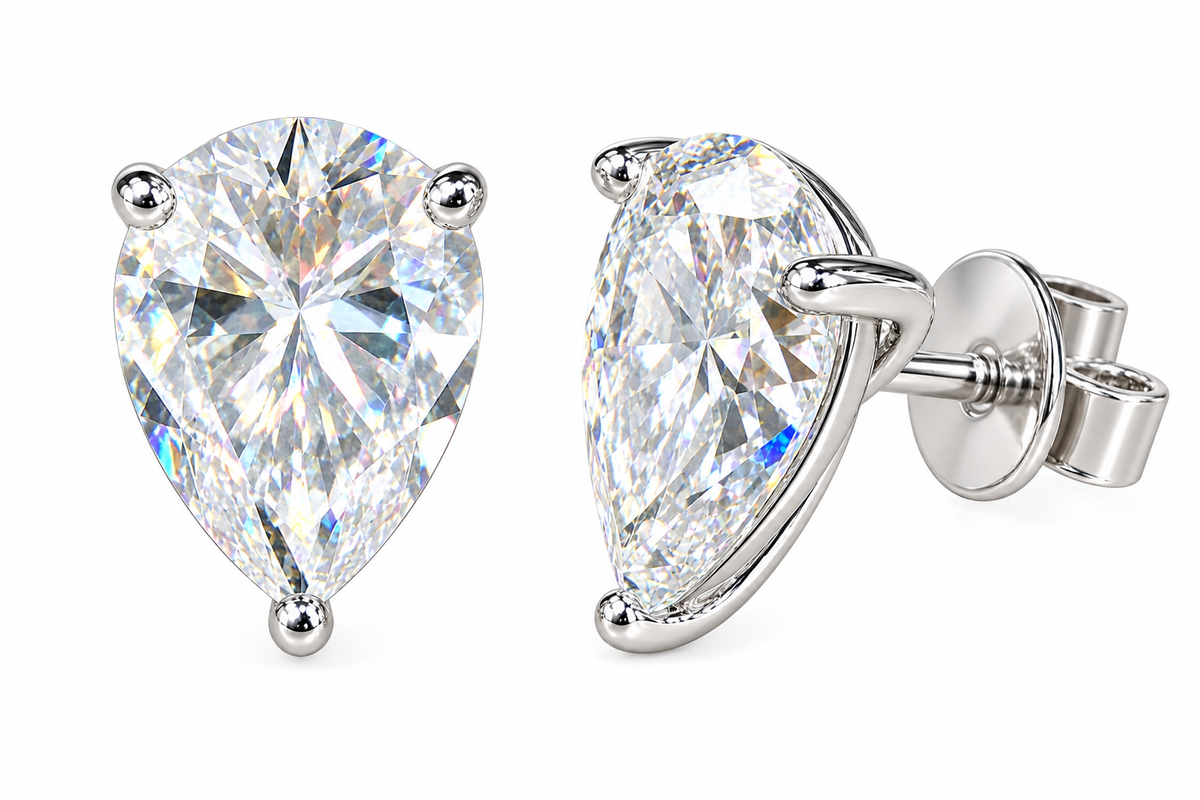 Waterdrop Moissanite Stud Earrings Sterling Silver