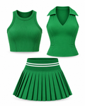 Paddle Tennis Set Skirt Set Green / Beige