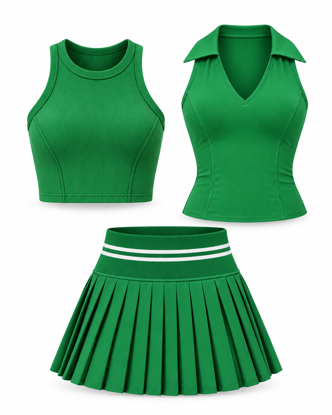 Paddle Tennis Set Skirt Set Green / Beige