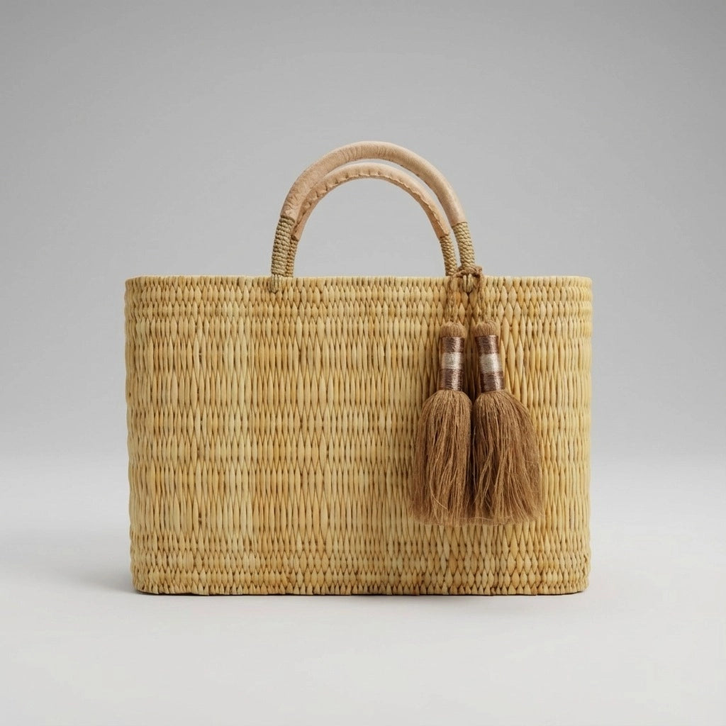 Beautiful Reed Basket with Tassle