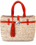 PRE ORDER (3-4 weeks) Hand Woven Leather Orange Velvet Silver Hardware