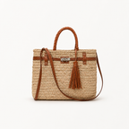 PRE ORDER (3-4 weeks) Hand Woven Leather Brown Silver Hardware