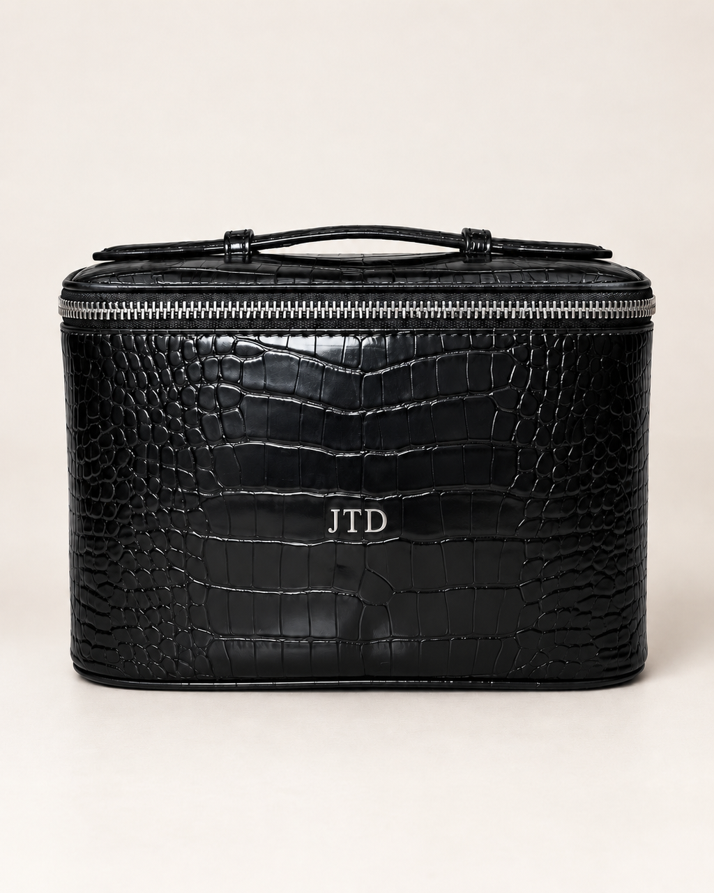 Faux Croc Vanity Case with initials