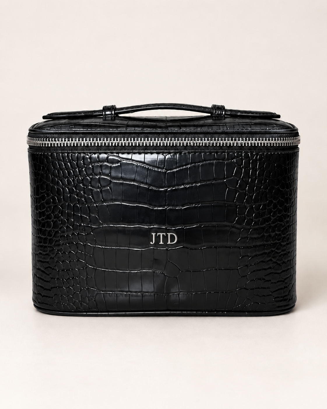 Faux Croc Vanity Case with initials