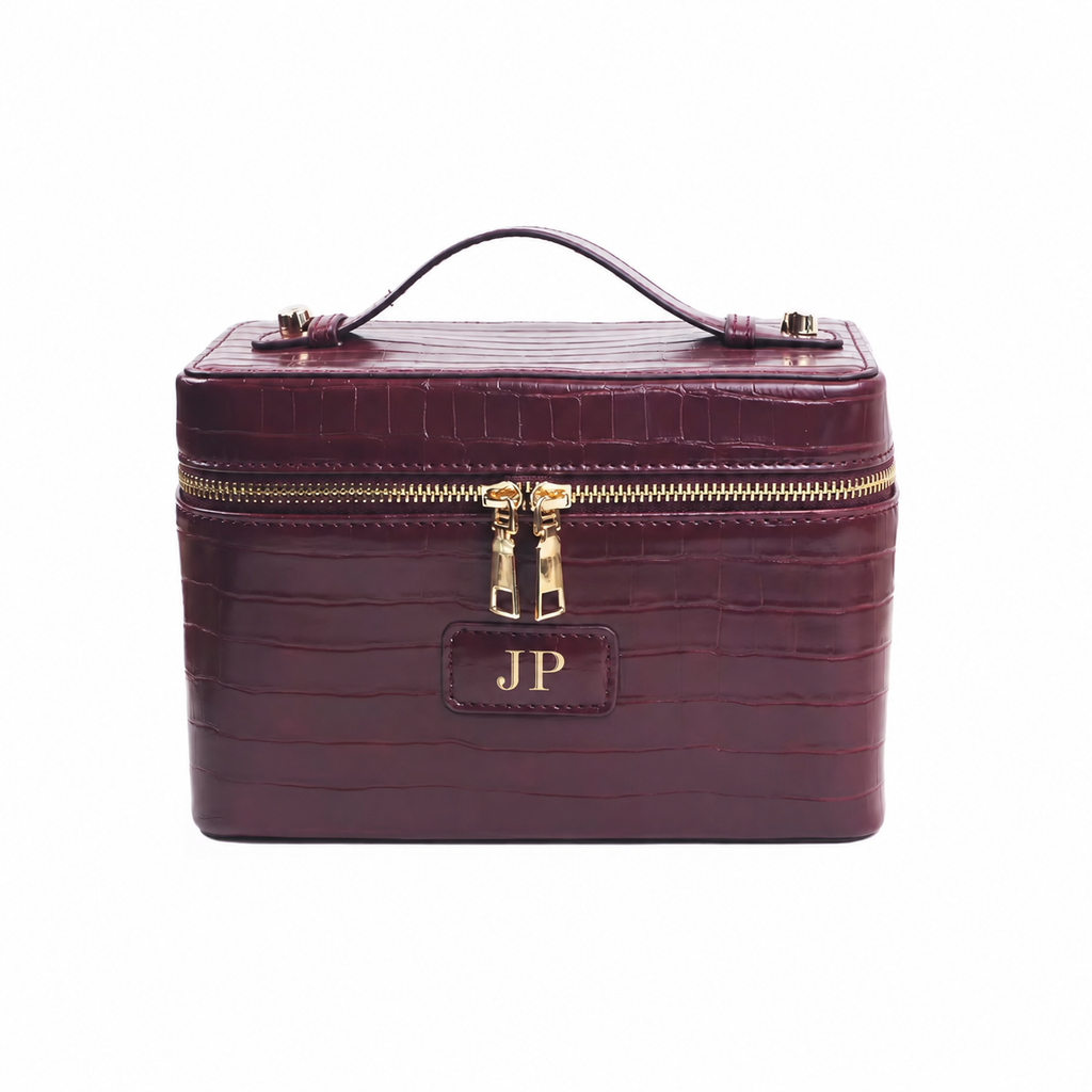 Faux Croc Vanity Case with initials
