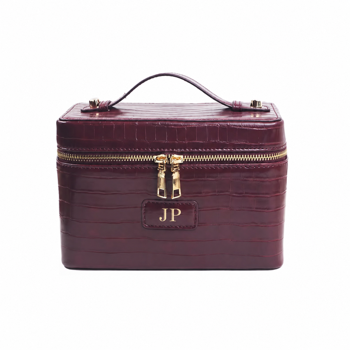 Faux Croc Vanity Case with initials