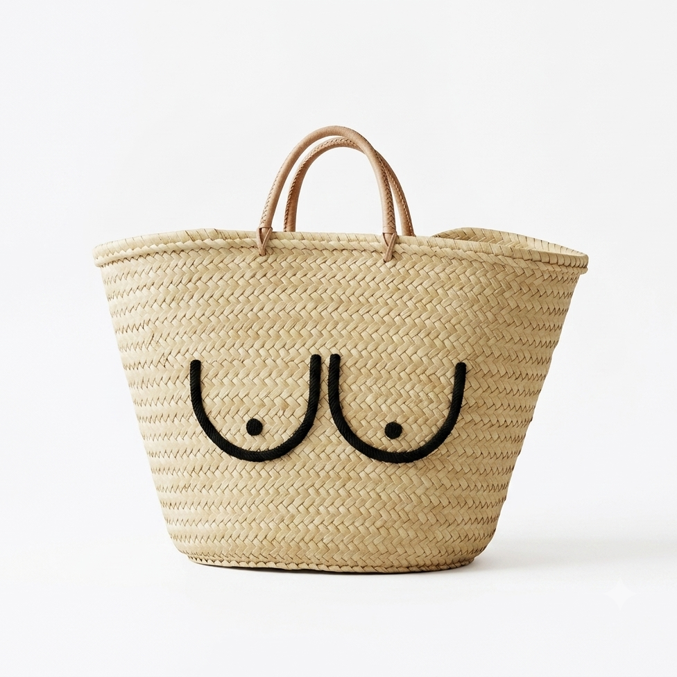 The Boob Straw Tote Bag