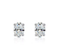 Oval Moissanite Stud Earrings Sterling Silver