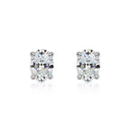 Oval Moissanite Stud Earrings Sterling Silver