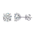 Round Moissanite Stud Earrings Sterling Silver