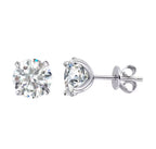 Round Moissanite Stud Earrings Sterling Silver