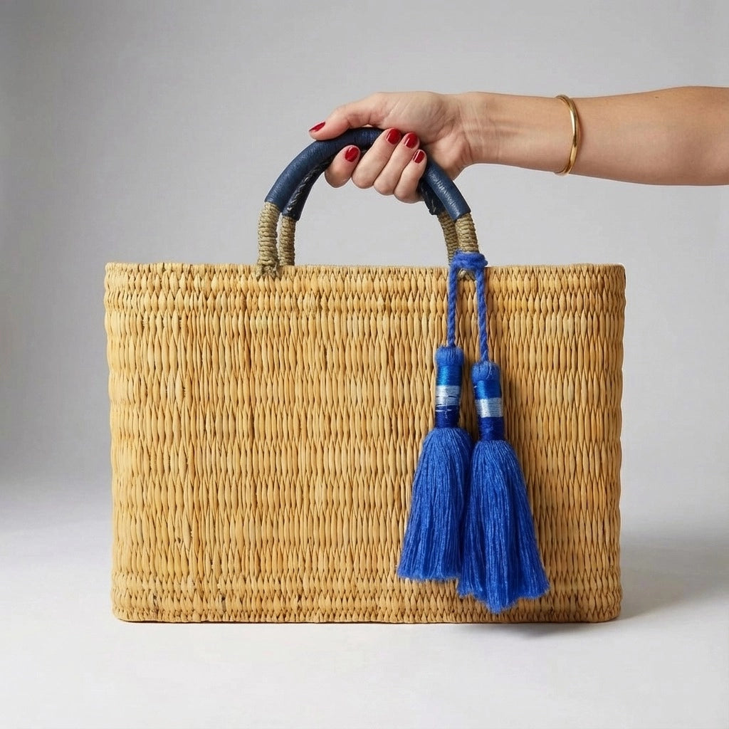 Beautiful Reed Basket with Tassle