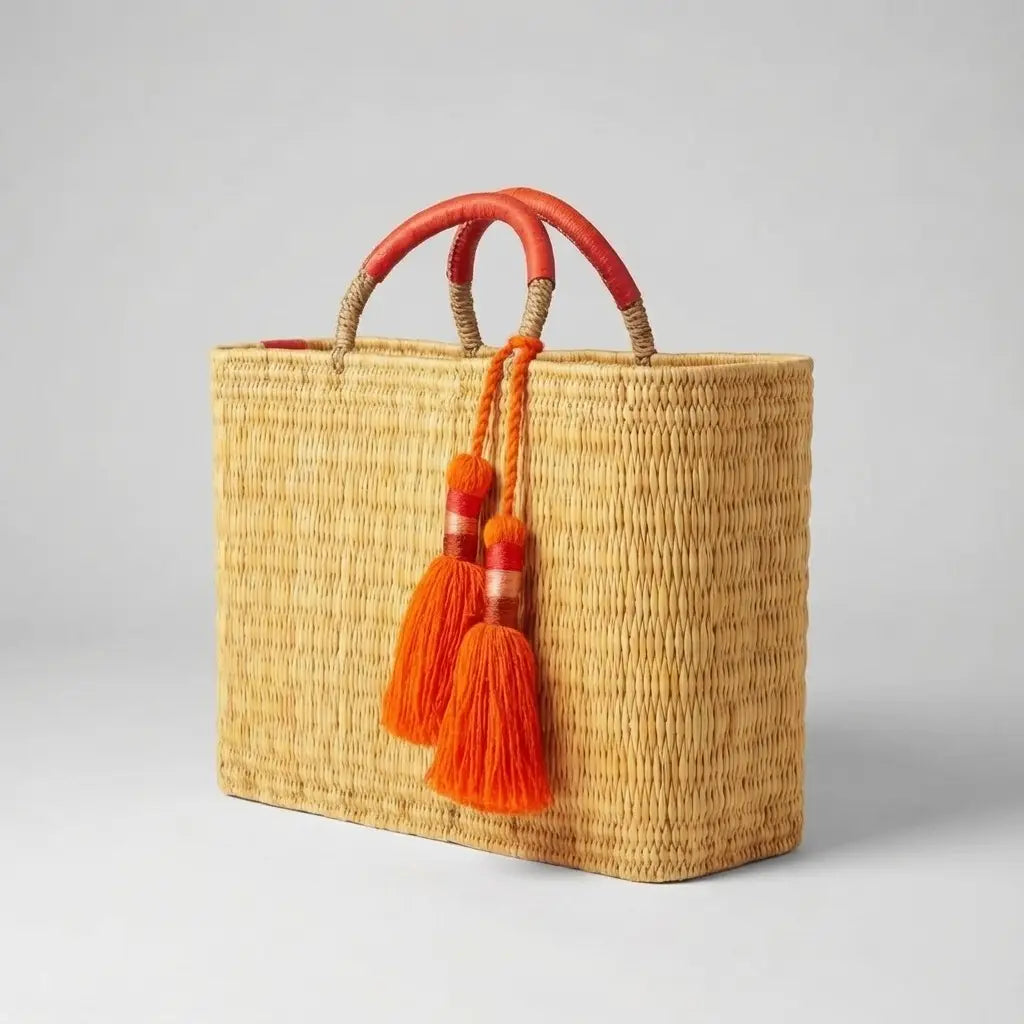 Beautiful Reed Basket with Tassle