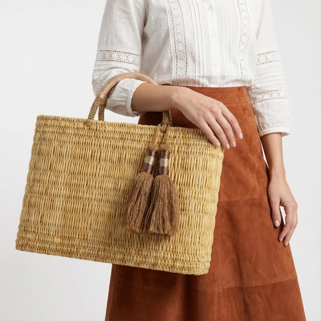 Beautiful Reed Basket with Tassle